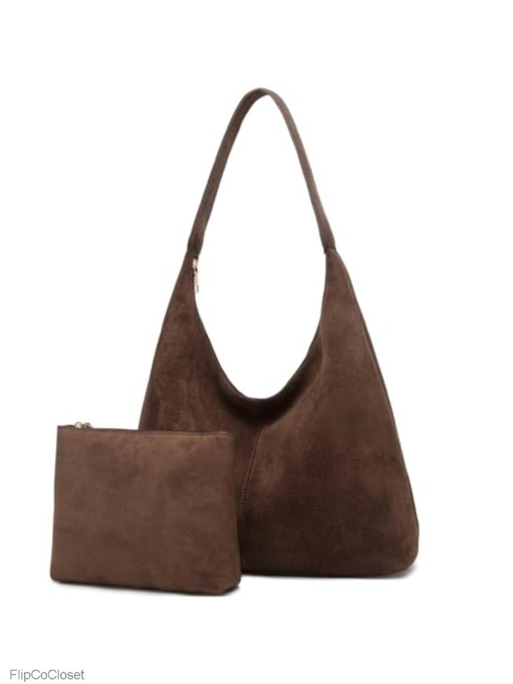 Faux Suede Slouchy Hobo Shoulder Bag Vegan Leather Tote Purse